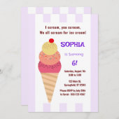 Ice Cream Cone Birthday Einladung (Vorne/Hinten)