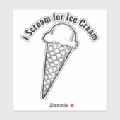 Ice Cream Cone Design Vinyl Sticker (Blatt)