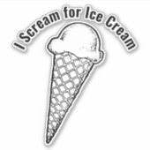 Ice Cream Cone Design Vinyl Sticker (Vorderseite)