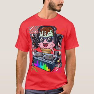 Ice Cream Cone DJ Dance Music Electronic Hip Hop T-Shirt