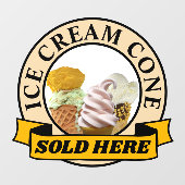 ICE CREAM CONE FENSTERAUFKLEBER (Blatt)