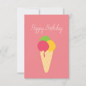 Ice Cream Cone Happy Birthday Karte (Vorderseite)
