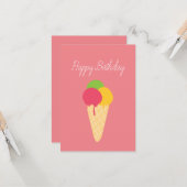 Ice Cream Cone Happy Birthday Karte (Vorderseite/Rückseite Beispiel)