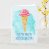 Ice Cream Cone Happy Birthday Karte (Gelbe Blume)