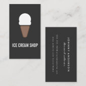 Ice Cream Cone Icon grau Visitenkarte (Vorne/Hinten)