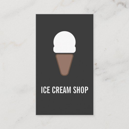 Ice Cream Cone Icon grau Visitenkarte (Vorderseite)