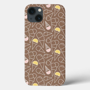 Ice Cream Cone Pattern on Brown Case-Mate iPhone Hülle