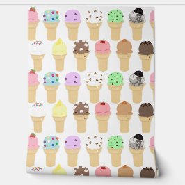 Ice Cream Cone Pattern Wall Paper Tapete
