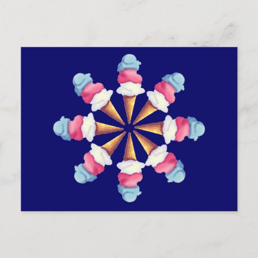 ICE CREAM CONE WHEED by SHARON SHARPE Postkarte (Vorderseite)