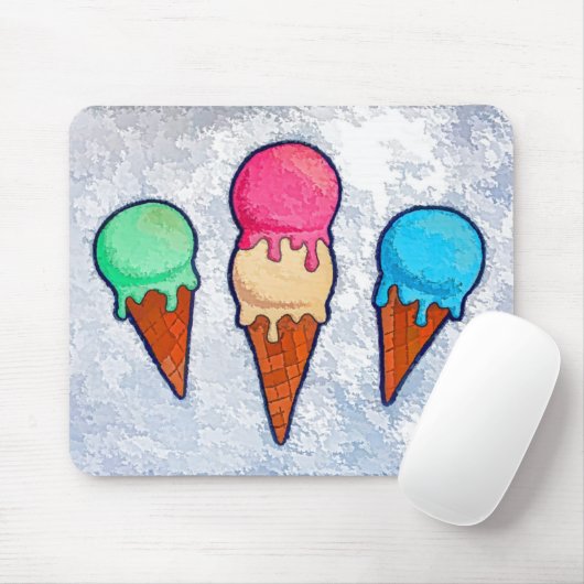 Ice Cream Cones Mouse Pad Mousepad (Mit Mouse)