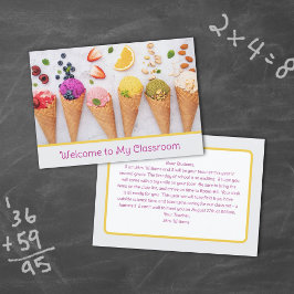 Ice Cream Cones Teacher Welcome Student Card Einladung