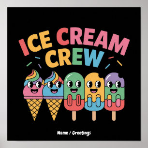 Ice Cream Crew Lustige Sommer-Vibes Design Cool Poster