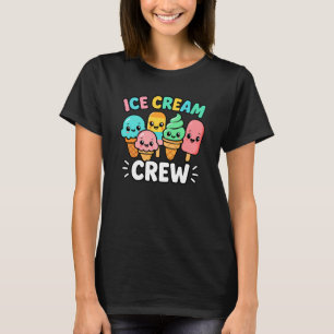 Ice Cream Crew Süße Cartoon Sommer T-Shirt