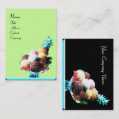 ICE CREAM - DESERT SHOP, blau-grün schwarz Visitenkarte (Vorne/Hinten)