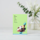 ICE CREAM - DESERT SHOP, blau-grün schwarz Visitenkarte (Stehend Vorderseite)