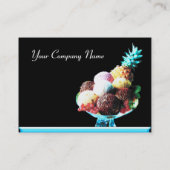 ICE CREAM - DESERT SHOP, blau-grün schwarz Visitenkarte (Rückseite)