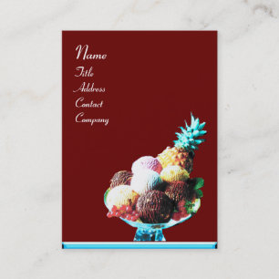 ICE CREAM - DESERT SHOP, blau, rot Visitenkarte