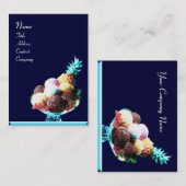 ICE CREAM - DESERT SHOP, blau rot Visitenkarte (Vorne/Hinten)