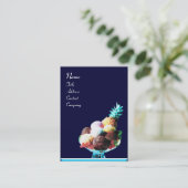 ICE CREAM - DESERT SHOP, blau rot Visitenkarte (Stehend Vorderseite)