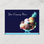 ICE CREAM - DESERT SHOP, blau rot Visitenkarte (Rückseite)