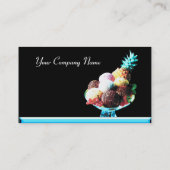 ICE CREAM - DESERT SHOP, blau schwarz Visitenkarte (Rückseite)