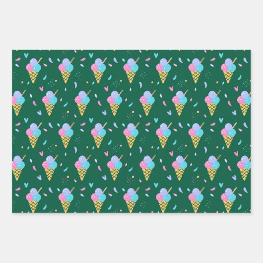 Ice Cream Design Geschenkpapier Set (Vorderseite)