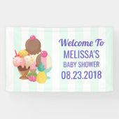 Ice Cream Desserts Kinderdusche Willkommen Banner (Horizontal)