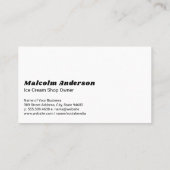 Ice Cream Desserts Visitenkarte (Rückseite)