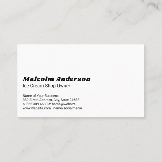 Ice Cream Desserts Visitenkarte (Rückseite)