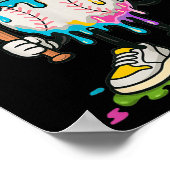 Ice Cream Drip Baseball Bruh Baseball Drip Boy You Poster (Ecke)