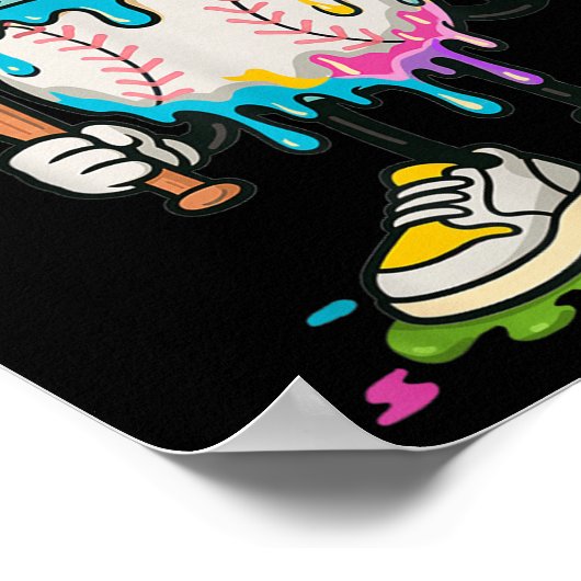 Ice Cream Drip Baseball Bruh Baseball Drip Boy You Poster (Ecke)