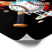 Ice Cream Drip Baseball Christmas Xmas Pajama Kids Poster (Ecke)