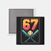 Ice Cream Drip Baseball Zeug 67 Meme Gen Alpha &a Magnet (Vorderseite/Rückseite)