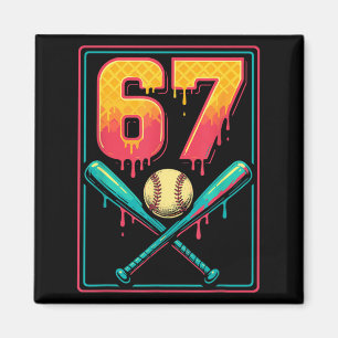 Ice Cream Drip Baseball Zeug 67 Meme Gen Alpha &a Magnet