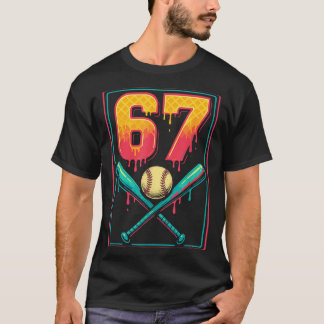 Ice Cream Drip Baseball Zeug 67 Meme Gen Alpha &a T-Shirt