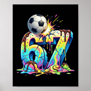 Ice Cream Drip Fußball 67 Six Seven Lustig Gen Alp Poster