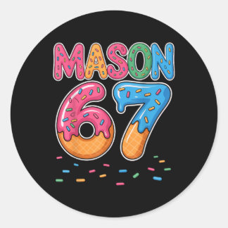 Ice Cream Drip Mason Six Seven 6 7 Gen Alpha Slang Runder Aufkleber