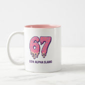 Ice Cream Drip Meme Gen Alpha 67 Zweifarbige Tasse (Links)