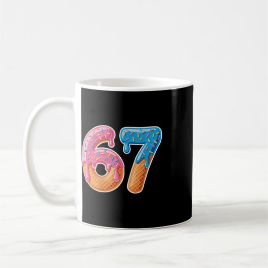 Ice Cream Drip Six Seven 6 7 Meme 67 Kaffeetasse (Links)