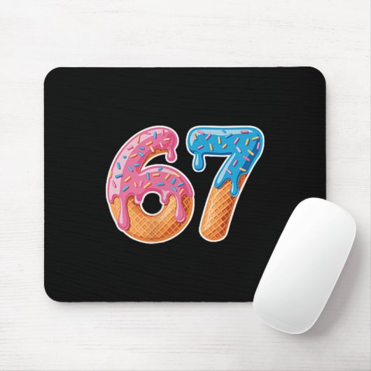 Ice Cream Drip Six Seven 6 7 Meme 67 Mousepad (Mit Mouse)