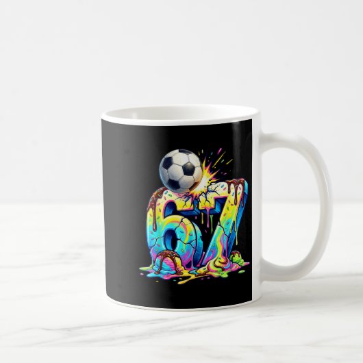 Ice Cream Drip Soccer 67 Six Seven Funny Gen Alpha Kaffeetasse (Rechts)