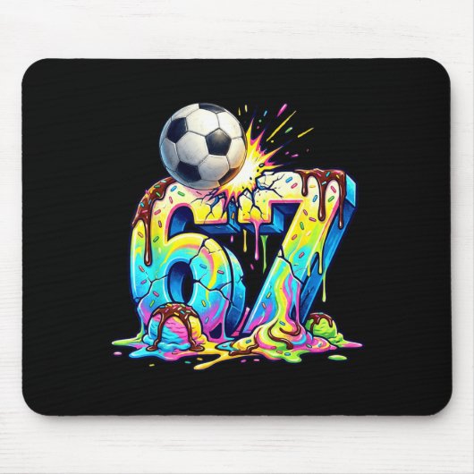 Ice Cream Drip Soccer 67 Six Seven Funny Gen Alpha Mousepad (Vorne)