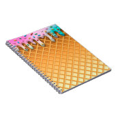 Ice Cream Drip Waffle Cone Pink With Sprinkles Notizblock (Rechte Seite)