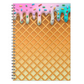 Ice Cream Drip Waffle Cone Pink With Sprinkles Notizblock (Vorderseite)