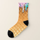 Ice Cream Drip Waffle Cone Pink With Sprinkles Socken (Links - Außen)
