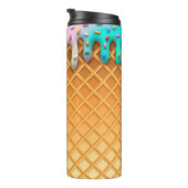 Ice Cream Drip Waffle Cone Pink With Sprinkles Thermosbecher (Nach rechts gedreht)