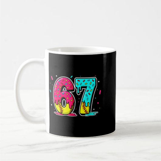 Ice Cream Dripng Softball Drip Funny 6 7 Six Seven Kaffeetasse (Links)