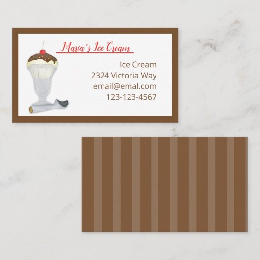 Ice Cream Einladungs-Notepad Visitenkarte (Vorne/Hinten)