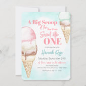 Ice Cream ersten Geburtstag Einladung (Vorderseite)