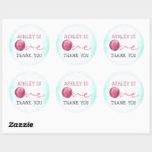 Ice Cream ersten Geburtstag Vielen Dank Runder Aufkleber (Blatt)